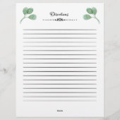 ユーカリブライダルシャワーレシピカード レターヘッド (裏面)