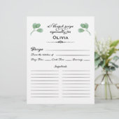 ユーカリブライダルシャワーレシピカード レターヘッド (スタンド正面)