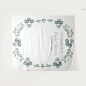 ユーカリブライダルシャワー写真ブースの背景 タペストリー (正面(横))