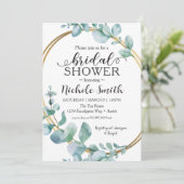 ユーカリブライダルシャワー永遠金ゴールドリングや輪招待状 招待状 (スタンド正面)