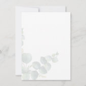 ユーカリブライダルシャワー緑色多肉植物 招待状 (裏面)