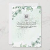 ユーカリブライダルシャワー緑金ゴールドQRコード 招待状 (裏面)