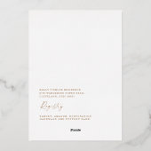 ユーカリブライダルシャワー金ゴールド 箔招待状 (裏面)