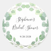 ユーカリブライダルシャワー ラウンドシール (正面)