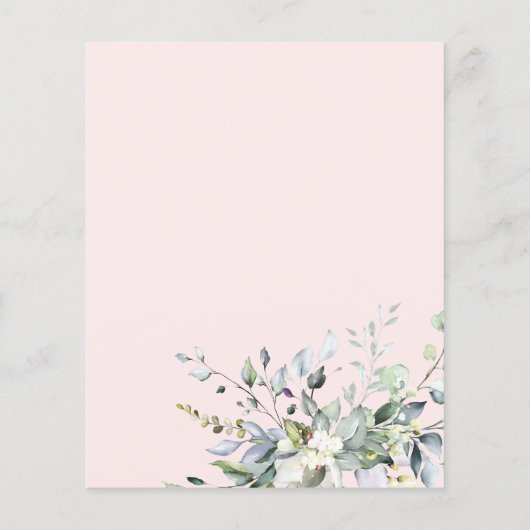 ユーカリブライダルティーパーティーバジェット招待状 (裏面)