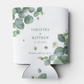 ユーカリプスグリーンサキュリーウェディングシャワー 缶クーラー (裏面)