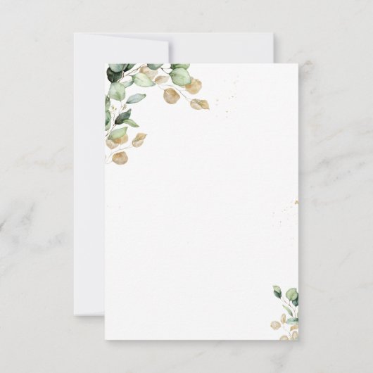 ユーカリプスグリーンフラワーリハーサルディナー 招待状 (裏面)