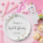 ユーカリプスグリーンブライダルシャワー紙プレート ペーパープレート (パーティー)