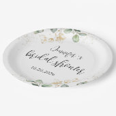 ユーカリプスグリーンブライダルシャワー紙プレート ペーパープレート (アングル)