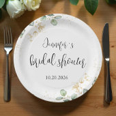 ユーカリプスグリーンブライダルシャワー紙プレート ペーパープレート