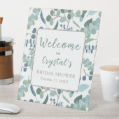 ユーカリプスグリーンリーウェルカムブライダルシャワーサイン 台座サイン (インサイチュ)