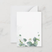 ユーカリプスグリーンリーウォーターカラーブライダルシャワー ノートカード (裏面)