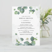 ユーカリプスグリーンリーウォーターカラーブライダルシャワー 招待状 (スタンド正面)