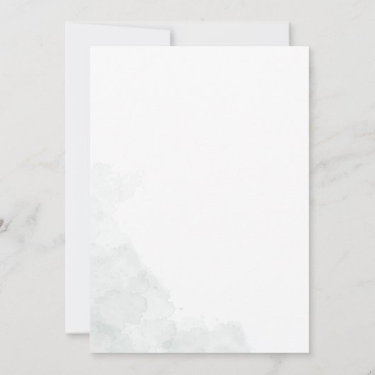 ユーカリプスグリーンリーウォーターカラーブライダルシャワー 招待状 (裏面)