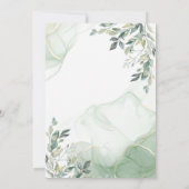 ユーカリプスグリーンリーウォーターカラー結婚式招待状 招待状 (裏面)