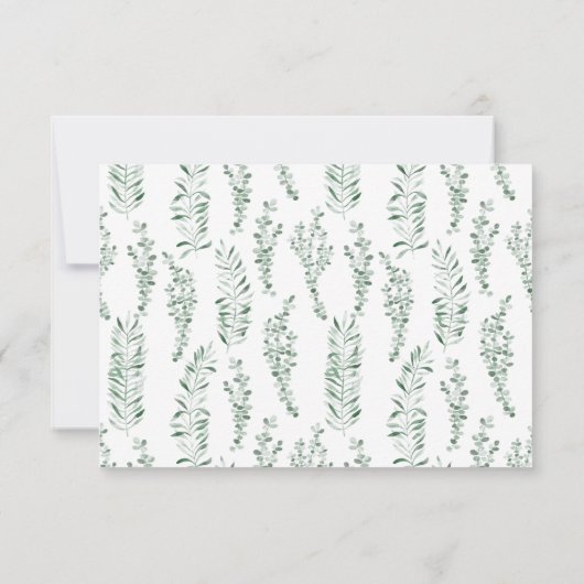 ユーカリプスグリーンリーエレガントなウェディング披露宴カード 出欠カード (裏面)