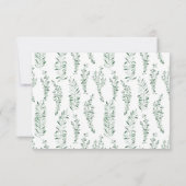 ユーカリプスグリーンリーエレガントなウェディング詳細カード 出欠カード (裏面)