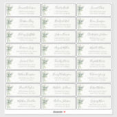 ユーカリプスグリーンリーエレガントゲストアドレス シール (シート)