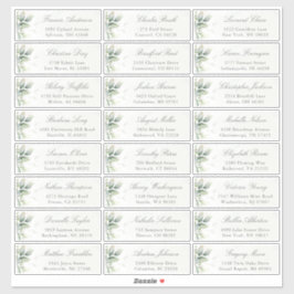 ユーカリプスグリーンリーエレガントゲストアドレス シール