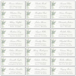 ユーカリプスグリーンリーエレガントゲストアドレス シール