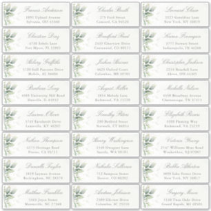ユーカリプスグリーンリーエレガントゲストアドレス シール