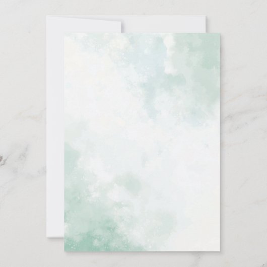 ユーカリプスグリーンリーエレファントブルー男の赤ちゃんシャワー 招待状 (裏面)