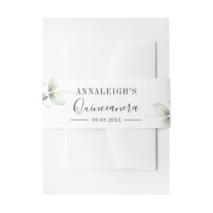 ユーカリプスグリーンリーキンセアニェラ15誕生日 招待状ベリーバンド