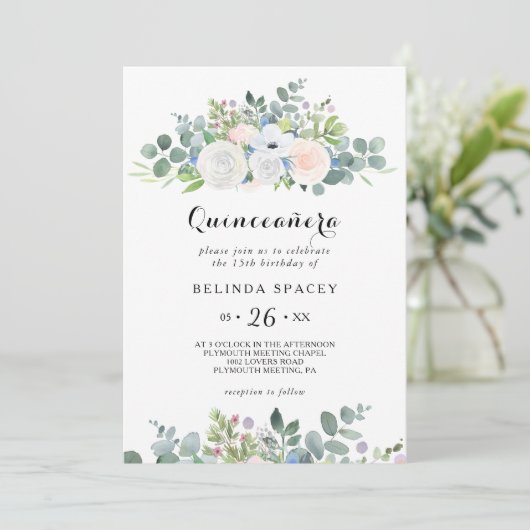 ユーカリプスグリーンリーキンセアニラバースデーパーティー 招待状 (スタンド正面)