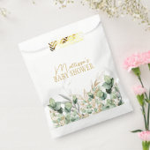 ユーカリプスグリーンリーグリーンリーフ&金ゴールドベビーシャワー フェイバーバッグ (封をした状態)