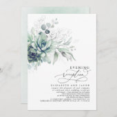 ユーカリプスグリーンリーサキュリント夕べ披露宴I 招待状 (正面/裏面)
