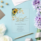 ユーカリプスグリーンリーサンフラワーズブライダルシャワー アクリル招待状 (インサイチュ (ウェディング))