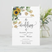 ユーカリプスグリーンリーサンフラワーズ結婚式招待状 招待状 (スタンド正面)