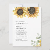 ユーカリプスグリーンリーサンフラワーブライダルシャワー 招待状 (正面)