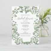ユーカリプスグリーンリーシルバードルブライダルシャワー 招待状 (スタンド正面)
