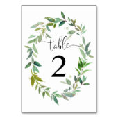 ユーカリプスグリーンリーセージグリーンリース結婚ズ テーブルナンバー (裏面)