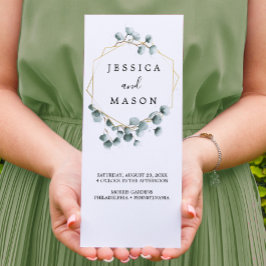 ユーカリプスグリーンリートリフォールド結婚式 プログラム チラシ