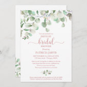 ユーカリプスグリーンリードライブバイブライダルシャワーインビタット 招待状 (正面/裏面)