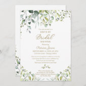 ユーカリプスグリーンリードライブバイブライダルシャワー 招待状 (正面/裏面)