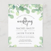 ユーカリプスグリーンリーバジェット結婚式招待状 (正面)