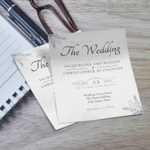 ユーカリプスグリーンリーバジェット結婚式招待状