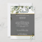 ユーカリプスグリーンリーフォト結婚式招待状 招待状 (裏面)