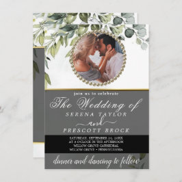 ユーカリプスグリーンリーフォト結婚式招待状 招待状