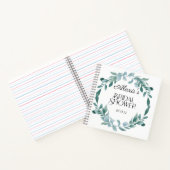 ユーカリプスグリーンリーフレームグリーンブルーブライダルシャワー ノートブック (内部)