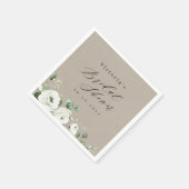 ユーカリプスグリーンリーフローラ素朴ブライダルシャワー スタンダードカクテルナプキン (角)