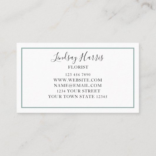 ユーカリプスグリーンリーフローリスト 名刺 (裏面)