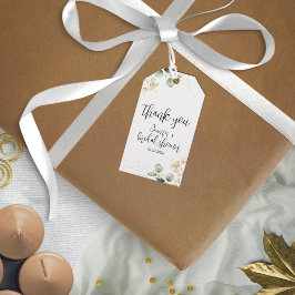 ユーカリプスグリーンリーブライダルシャワーメッセージカード ギフトタグ