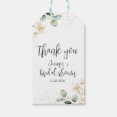 ユーカリプスグリーンリーブライダルシャワーメッセージカード ギフトタグ (正面)