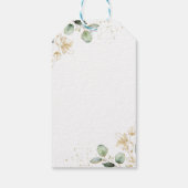 ユーカリプスグリーンリーブライダルシャワーメッセージカード ギフトタグ (裏面)