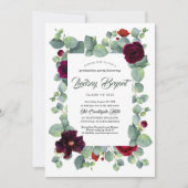 ユーカリプスグリーンリーブルゴーニュフローラ卒業 招待状 (正面)