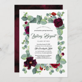 ユーカリプスグリーンリーブルゴーニュフローラ卒業 招待状